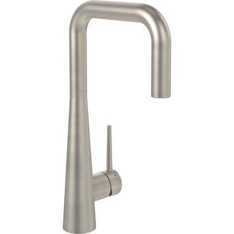 Villeroy & Boch Konic Rubinetto da cucina ad alta pressione, rubinetto da cucina con doccetta estraibile e angolo di rotazione a 360°, rubinetto per lavello a risparmio energetico, altezza 143 mm, in (1/2)