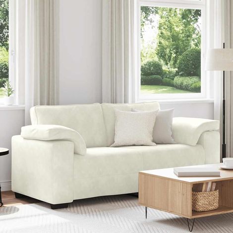 Zweisitzer-Sofa Creme 180x77x82 cm Samt vidaXL (1/5)