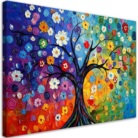 Tableau déco Arbre de vie coloré 90x60 (1/5)