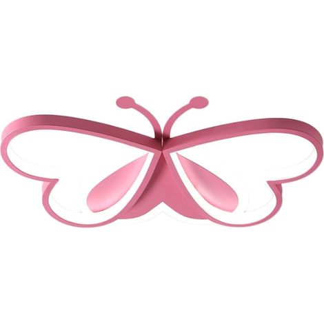 HAUTOUR Plafonnier LED Papillon Rose 80W 220V, Lumière 3 Teintes 3000‑6000K, Luminaire Plafond Moderne pour Chambre Enfant Salon Salle à Manger (1/5)