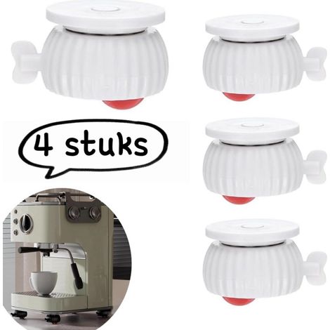 Ensemble de 4 roulettes à billes autocollantes pour meubles, installation sans perçage, roulettes mobiles avec freins, déplacement silencieux, supports pour tables de chevet, placards et petits meuble (1/5)