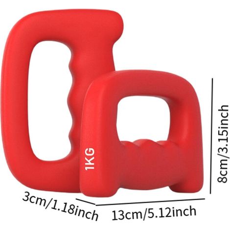 Ensemble d'haltères 2 haltères de boxe en néoprène ergonomiques - Outils de fitness intérieurs et extérieurs pour le renforcement des bras, poids de jogging en néoprène de 1 kg