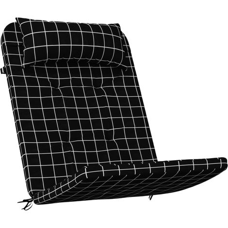 vidaXL Coussins de chaise adirondack lot de 2 carreaux noir