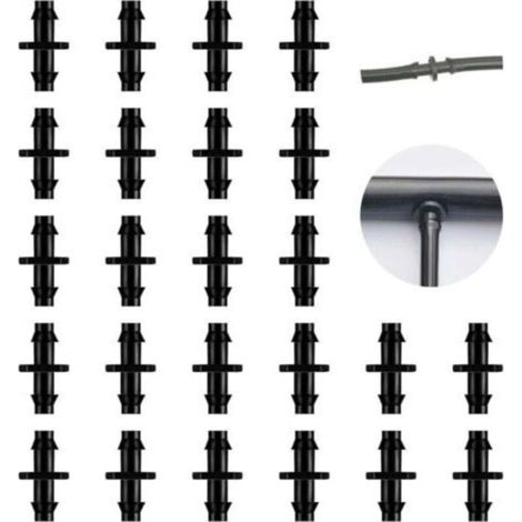 200 Pieces Drip Irrigation Connectors, Barbed Drip Irrigation Connectors Fits 4/7 Inch Tubing, Irrigation Straight Joints(diameter:6.7mm) (1/4)