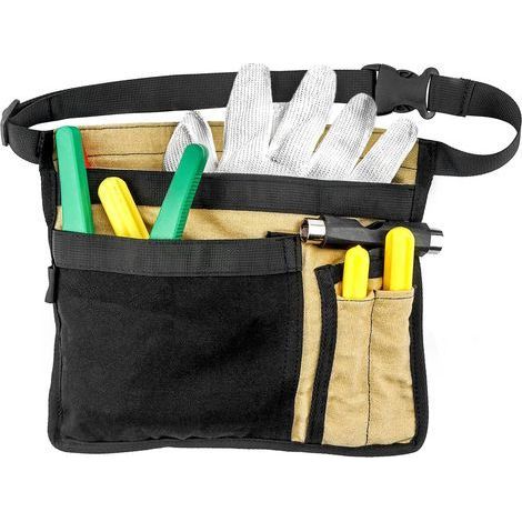 Tool belt, utility pouch with pockets, tool apron bag, gardening tool belt for men and women, for carpenters, electricians, and mechanics. (1/4)