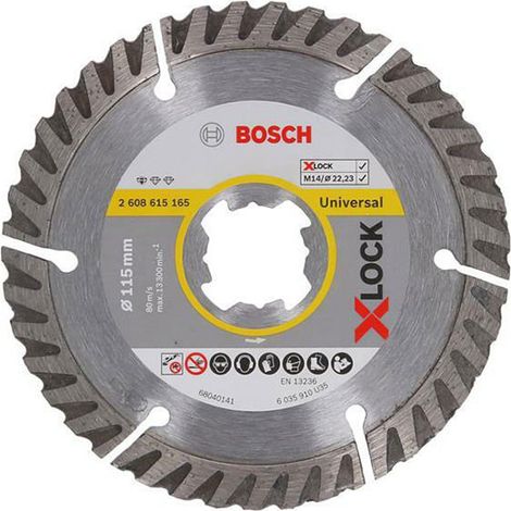 Bosch XLOCK Pro Universal Grinder Diamond Blade High Speed 4.5"" 115mm x 22mm