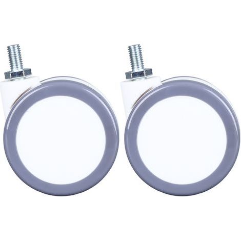 Roulettes pivotantes silencieuses de 2.5 pouces, 2 pièces, charge de 30kg, hauteur de 75mm, roue universelle pour meubles médicaux (1/5)