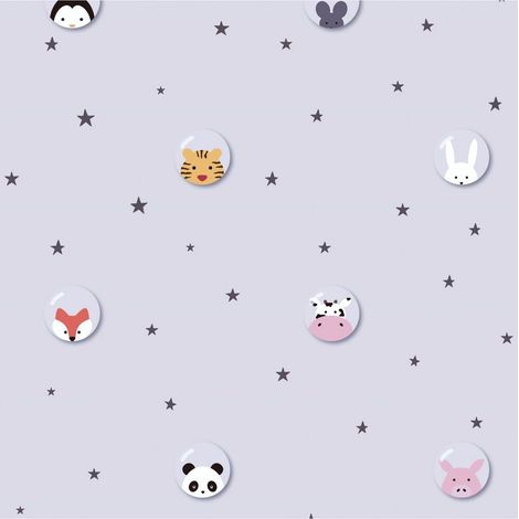 Children wallpaper wall Profhome 381431 non-woven wallpaper slightly textured with pattern for kids matt grey white yellow black 5.33 m2 (57 ft2) (1/5)
