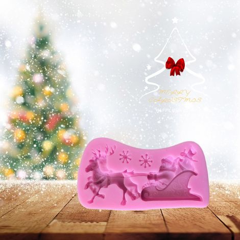 Traîneau du Père Noël, rennes, décoration de Noël, moule artisanal (sac, accessoires comme sur l'image) couleur, 1 pièce (1/5)