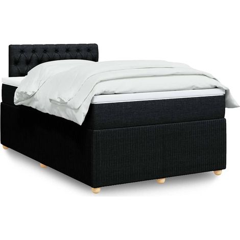 Boxspringbett mit Matratze Schwarz 120x200 cm Stoff