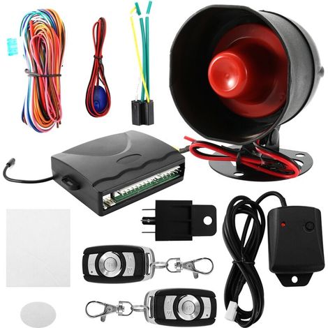 Car security alarm system, acousto-optical remote control for most 12V DC cars, preventing engine starting by a thief (1/5)
