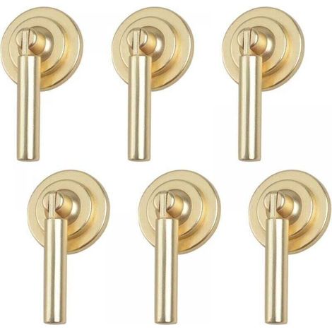 Lot de 6 poignées d'armoire en forme de goutte en alliage de zinc brossé avec vis de montage pour armoires, tiroirs, portes, meubles décoratifs (long pendentif cylindrique) (1/5)