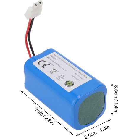 Ortviai Batterie lithium 14,8 V 2800 mAh pour robot aspirateur Ilife CEN546 et CEN540 – haute capacité et protection intégrée (1/4)