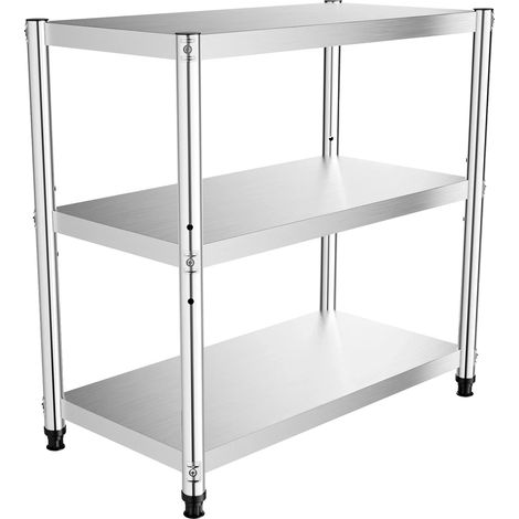 Étagère de cuisine, design multi-niveaux, en acier inoxydable durable, Argent (1/5)