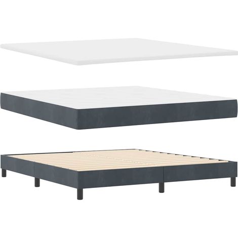Cama tipo Box Spring Gris oscuro 180 x 200 cm Terciopelo vidaXL