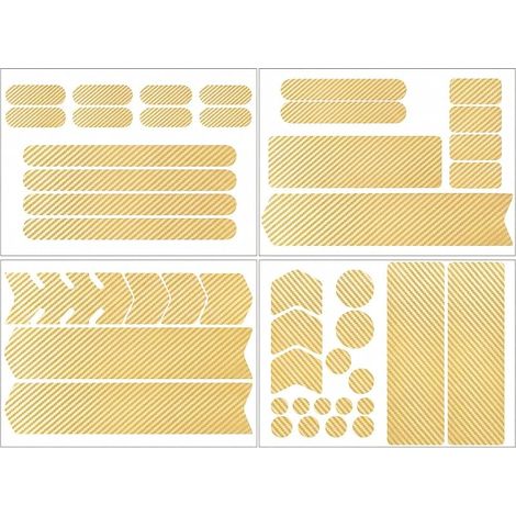 44 Feuillets Protection Cadre Vélo Autocollants en Carbone, Film de Protection Cadre Vélo, Autocollants de Protection Vélo, pour Vélo, VTT etc(Champagne) (1/5)