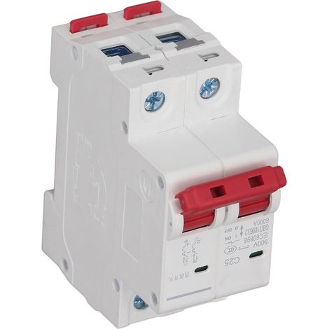 Disjoncteur DC 2P 25A 6000A 500V pour Installation Solaire Photovoltaïque, Protection de Circuit sur Rail DIN (1/5)