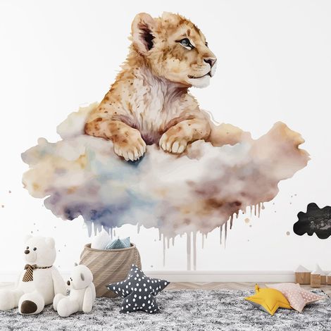 Papier peint panoramique Enfants - Lion nuages - 195 cm x 125 cm (1/4)