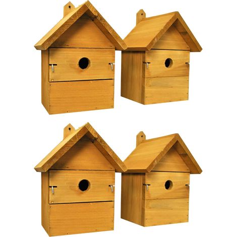 Wooden Multi-Hole Birdhouse Garden Nest Boxes (Set of 4) (1/5)