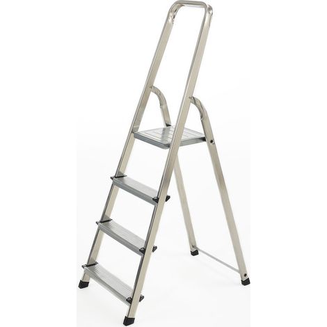Escalera veritt 4 peldaños aluminio capacidad 150 kg