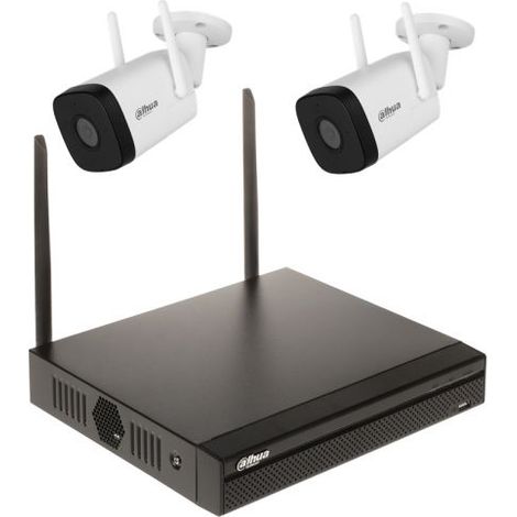 Dahua kit videosorveglianza - Registratore Wi-Fi + 2 Telecamere WiFi - NVR1104HS-W-S2 - IPC-HFW1230DT-STW (1080p)