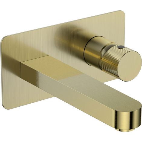 Orbit Koko Wall Mounted Basin Mixer Tap - Brushed Brass (1/2)