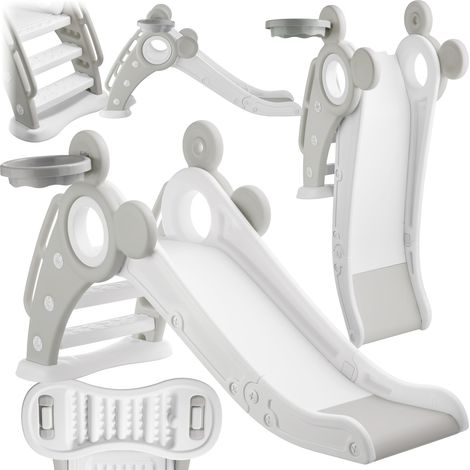 Toboggan pliable pour enfants avec panier de basket gris (1/5)