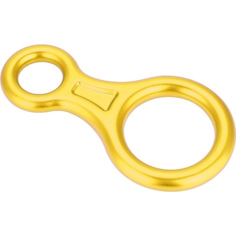 Descendeur de corde en forme de 8 de 35 kN, anneau de rappel, matériel de sauvetage pour l'escalade (or) (1/5)