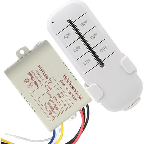 Interrupteur RF sans fil ON/OFF AC180-240V pour lampes (3 voies, 31000W) - Télécommande pour éclairage (1/5)