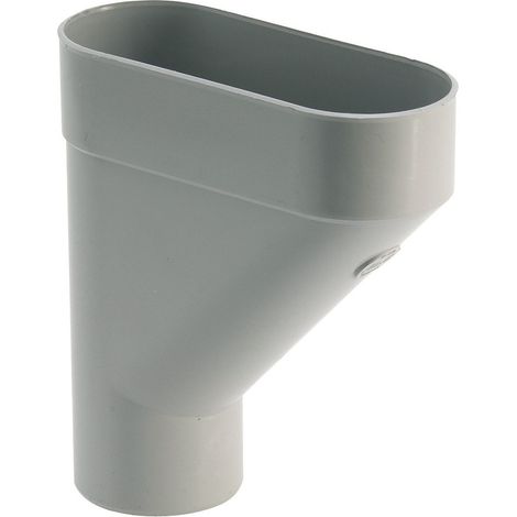 Girpi – Raccord PVC 80 mm pour gouttière – Évacuation eaux pluviales – Couleur gris – Fixation par emboîtement (1/2)