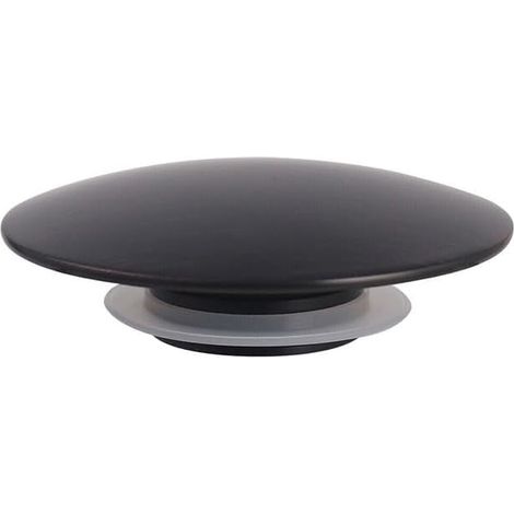 66mm Matte Black Sink Drain Plug - Replacement Part for Most Kitchen or Bathroom Sinks (1/5)