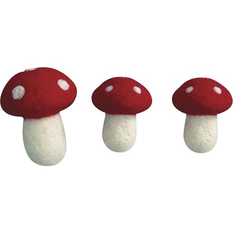 RAYHER - 3 PEZZI - FUNGHI PORTAFORTUNA 6CM/8CM