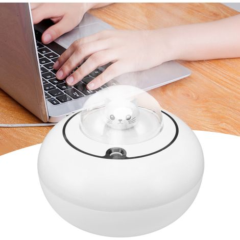 Humidificateur Mini Sculpture Chat Décoratif USB Silencieux Portable Bureau Blanc ABS (1/5)