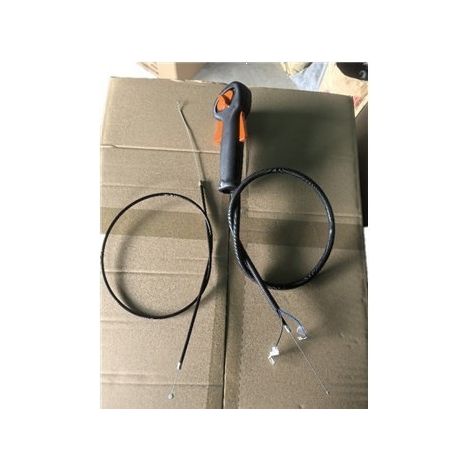 Ensemble levier et interrupteur d'accélérateur compatible avec les tronçonneuses STIHL FS75, FS80 et FS85. Pièces détachées STIHL. (1/4)