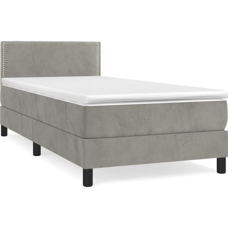 Maison Exclusive - Giroletto a Molle con Materasso Grigio Chiaro 90x190 cm Velluto