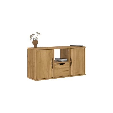 Meuble TV avec tiroir ODDA 79x24x40,5 bois massif pin (1/5)