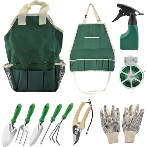 Ensemble d'outils de Jardinage 11 pièces Kit d'outils de Jardinage Pratique Comprenant Un Sac Rangement, des Gants et Un Vaporisateur Ensemble Jardin Robuste pour Femmes et Hommes jar (1/5)