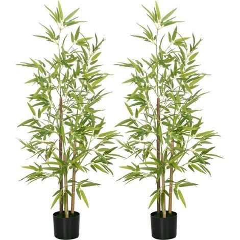 Plante artificielle Bambou arbre artificiel hauteur 120 cm avec pot, décoration interieur, très réaliste (1/5)