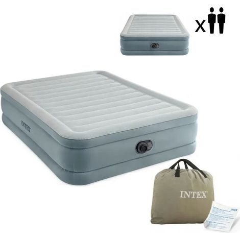 Double Air Mattress with Built-In Pump, 203x152x46 cm (1/5)
