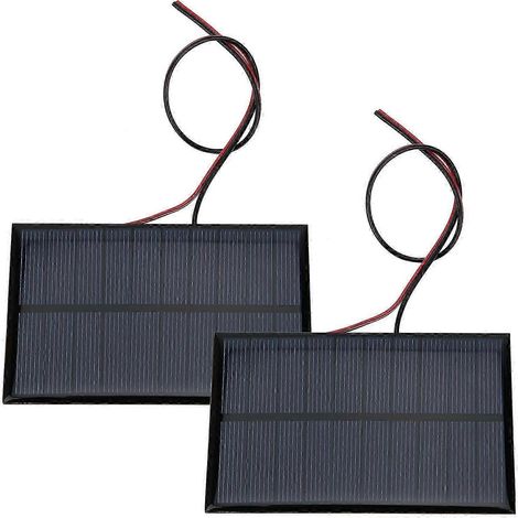 Ensemble de 2 mini-panneaux solaires avec chargeur de batterie DC5V 250mA et câble de 30 cm. Qualité exceptionnelle. WHBYV (1/4)