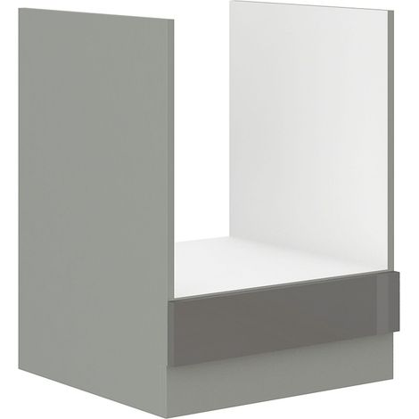 Herd Unterschrank 60 cm Hochglanz Grau Küchenzeile Küchenblock Küche Grey Bianca (1/3)