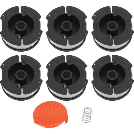 Carrete de hilo para desbrozadora – Compatible con el modelo AF 100 – 6 carretes preenrollados, tapa y resorte incluidos (1/5)