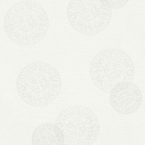 Papier peint intissé gris clair | Papier peint tendance idéale pour chambre d'adulte | Tapisserie crème moderne à motifs pour couloir - 10,05 x 0,53 m (1/5)