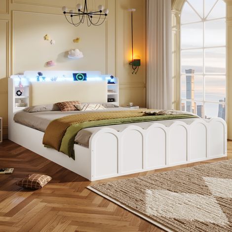 letto letto matrimoniale contenitore 140x200 LED OKMYHOME