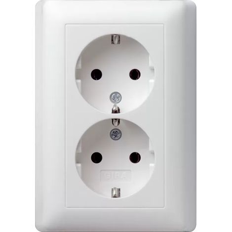 Gira Steckdose 2-fach reinweiß mit UP IP20 Standard 55 078004 Schutzkontakt (1/2)