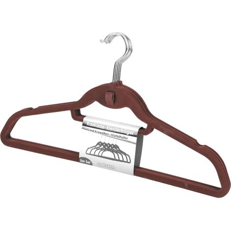 Samt-Kleiderbügel 5er-Set Krawattenhalter Gürtelhalter Garderobenbügel Wäschebügel Kleiderhaken Kleiderhalter Bügel  - rot