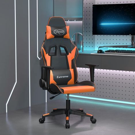Chaise de jeu Noir et orange Similicuir (1/5)