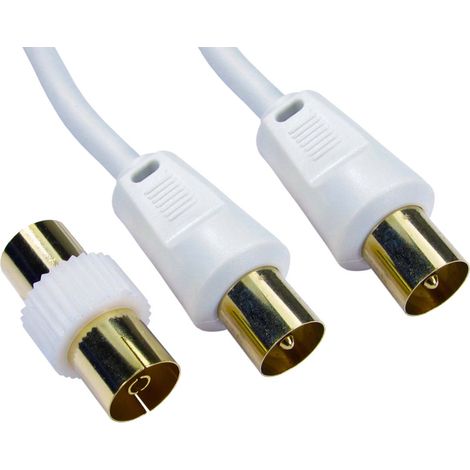 Rs Pro – Cordon coaxial RF 1.8m – Impédance 75 Ohms – Connecteurs coaxiaux blancs – Transmission de signal efficace