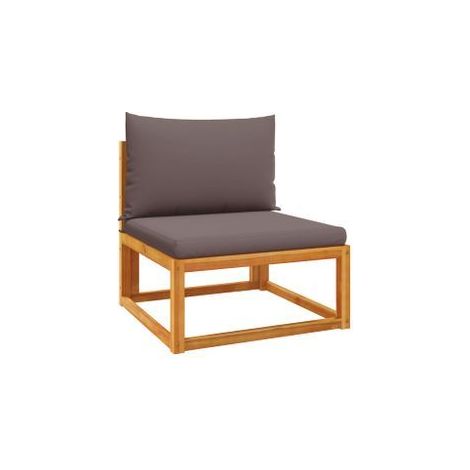 Canapé de jardin sans accoudoirs coussins bois massif d'acacia (1/5)
