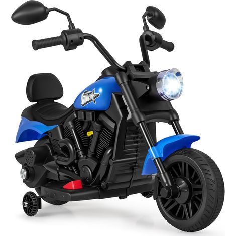 Moto eléctrica infantil con música, faros y pedales.